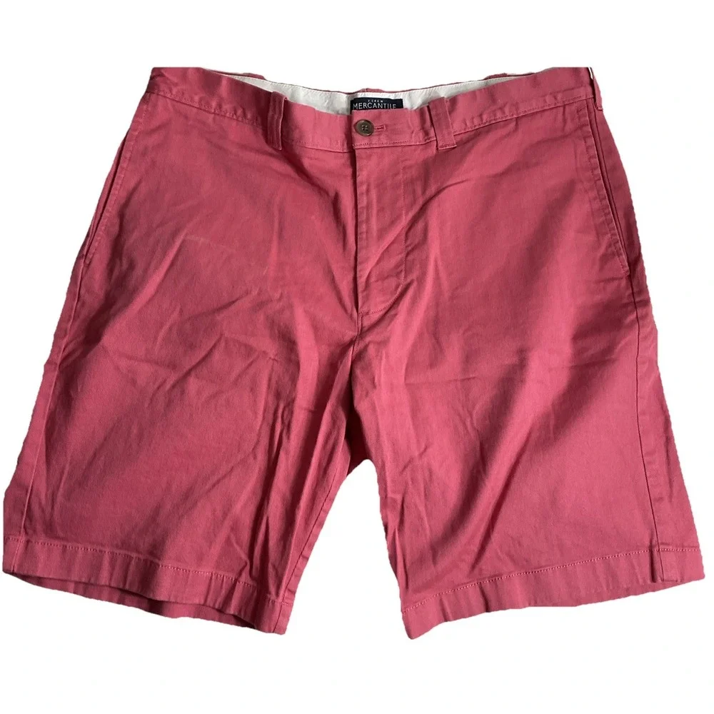 J. Crew Mercantile Flex Shorts‎ Mens 34 Coral Casual Chino Flat Front